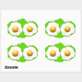 Grüne Eier Ovaler Aufkleber (Blatt)