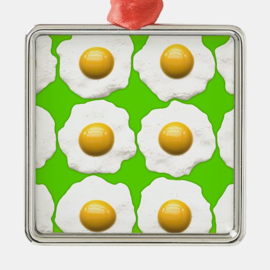 Grüne Eier Silbernes Ornament (Vorne)