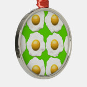 Grüne Eier Silbernes Ornament (Rechts)