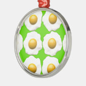 Grüne Eier Silbernes Ornament (Links)