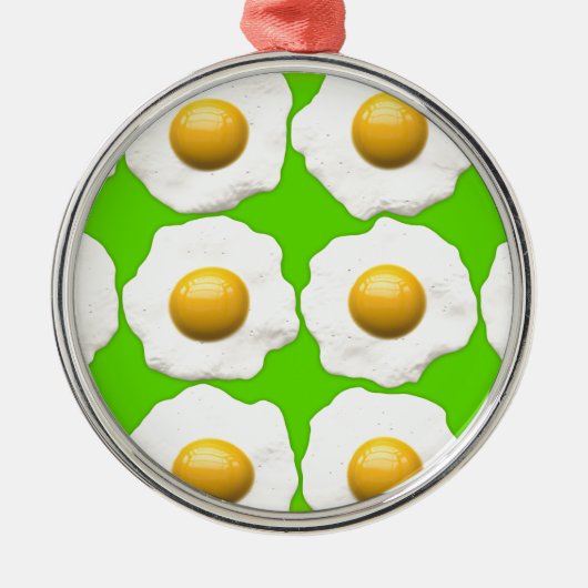 Grüne Eier Silbernes Ornament (Vorne)