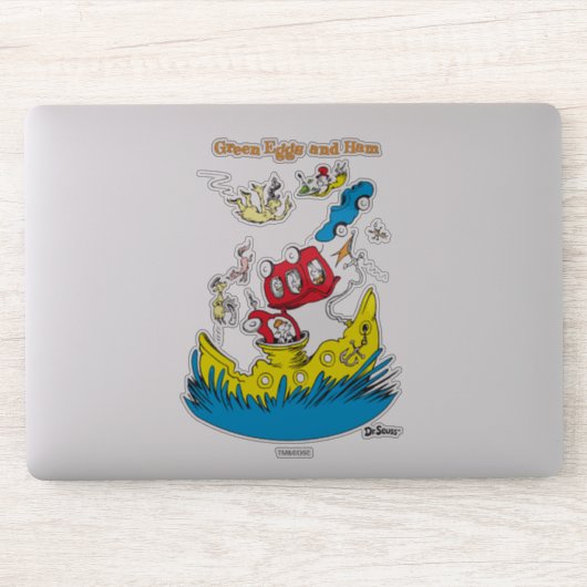 Grüne Eier und Schinken | Ich mag sie nirgendwo Aufkleber (Computer)