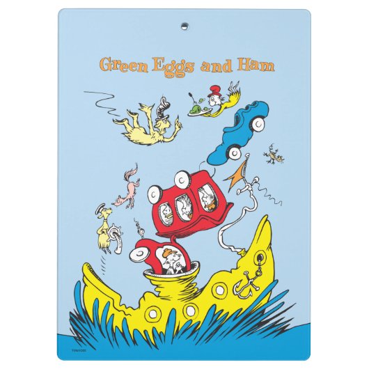 Grüne Eier und Schinken | Ich mag sie nirgendwo Klemmbrett (Rückseite)