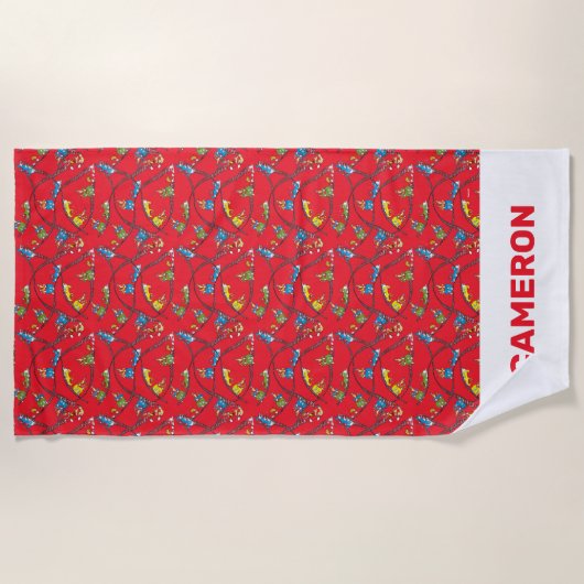 Grüne Eier und Schinken | Zugmuster Strandtuch (Vorderseite)