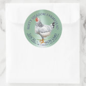 Grüne Eierkarton für Aquarellhühner Runder Aufkleber (Tasche)