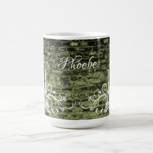 Grüne Eiffelturm Grunge Tasse (Mittel)