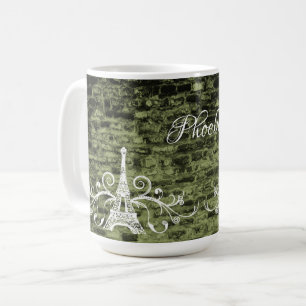 Grüne Eiffelturm Grunge Tasse