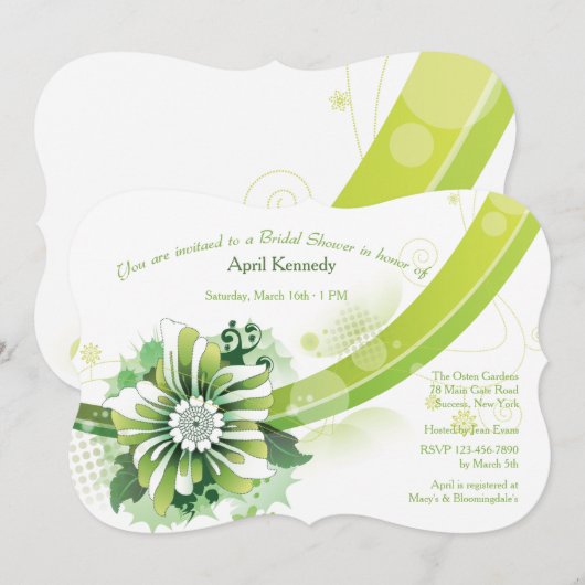 Grüne Eindrucks-Einladung Einladung (Vorne/Hinten)