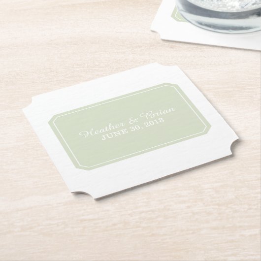 Grüne, einfach elegante Hochzeit Untersetzer (angewinkelt)