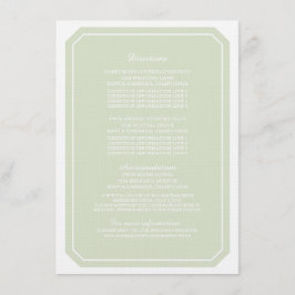 Grüne, einfach elegante Informationskarte Begleitkarte