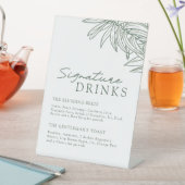 Grüne, einfache Botanische Signaturgetränke Sockelschild (In Situ)