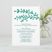 Grüne einfache Foliage Einladung (Stehend Vorderseite)