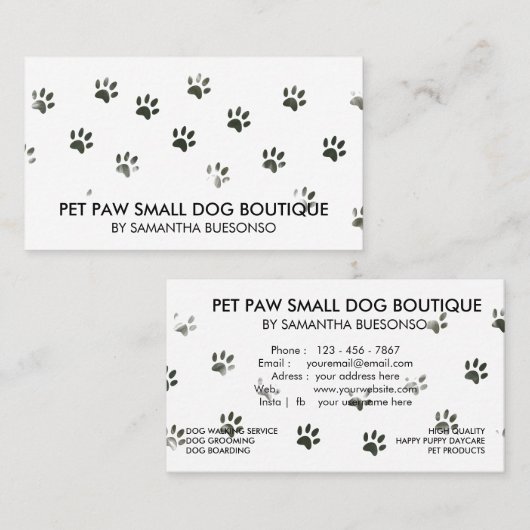 Grüne, einfache Hundekuchen Visitenkarte (Vorne/Hinten)