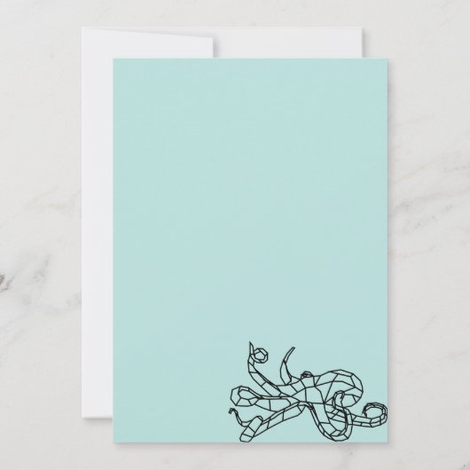 Grüne Einfache Linie Einladung (Rückseite)