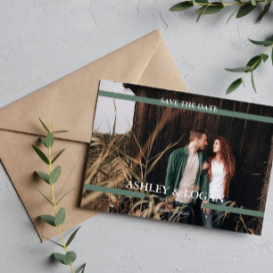 Grüne einfache moderne Hochzeit - Merken Sie sich  Save The Date