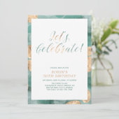 Grüne einfache moderne Muster Erwachsene Geburtsta Einladung (Stehend Vorderseite)