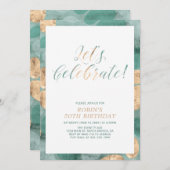 Grüne einfache moderne Muster Erwachsene Geburtsta Einladung (Vorne/Hinten)