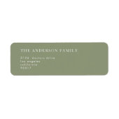 Grüne, einfache Seite Weiß Moderne Rücksendeadress (Vorne)