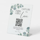 Grüne einfache Share-Hochzeitsstipps mit QR-Code Sockelschild (Vorderseite)