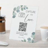 Grüne einfache Share-Hochzeitsstipps mit QR-Code Sockelschild (In SItu)