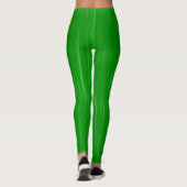 Grüne einfache solide Leggings (Rückseite)