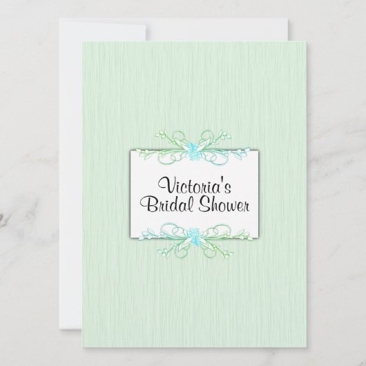 Grüne Einfachheit Bridal Dusche Einladung (Rückseite)