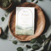 Grüne Einladungen Hochzeit Aquarellschrift