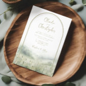 Grüne Einladungen Hochzeit Aquarellschrift