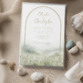 Grüne Einladungen Hochzeit Aquarellschrift