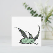 (Grüne) Einladungen SchlafensDragonette (Stehend Vorderseite)