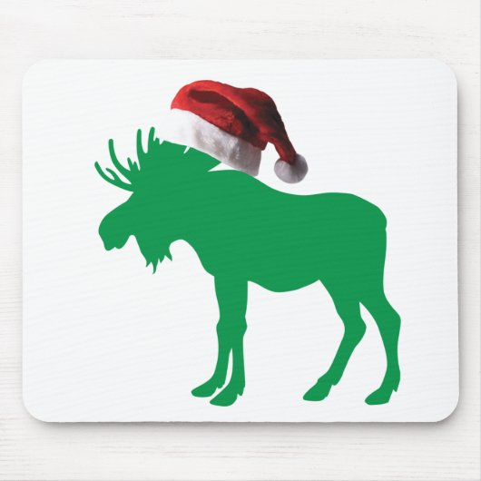 Grüne Elche mit einem Weihnachtshut für Chroistmas Mousepad (Vorne)