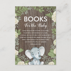 Grüne Elefanten / Rustikale Bücher für das Baby Begleitkarte