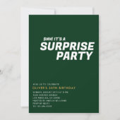 Grüne Elegant & Moderne Überraschung Geburtstagspa Einladung (Vorderseite)