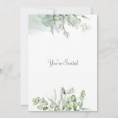 Grüne Elegant Rett Datum der Einladung (Rückseite)