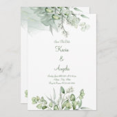 Grüne Elegant Rett Datum der Einladung (Vorne/Hinten)