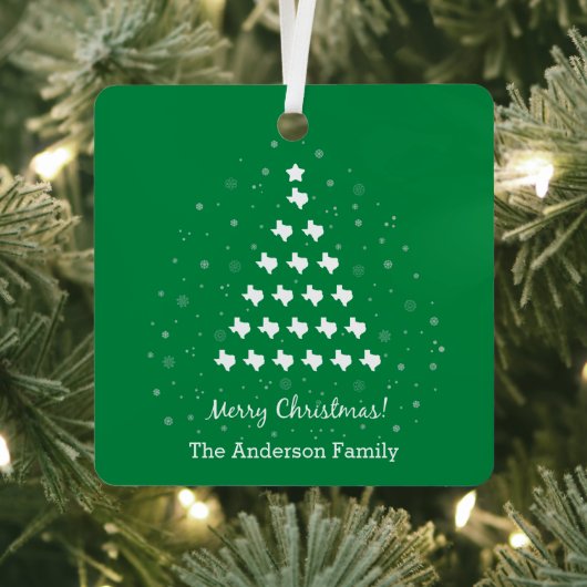 Grüne Elegant Texas Weihnachtsbaum Metal Ornament (InSitu)