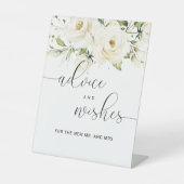 Grüne Elegant Weiße Rosenempfehlung und Wünsche Sockelschild (Vorderseite)