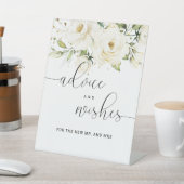 Grüne Elegant Weiße Rosenempfehlung und Wünsche Sockelschild (In SItu)