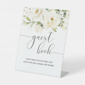 Grüne Elegant Weißes Rosenbuch Sockelschild (Vorderseite)