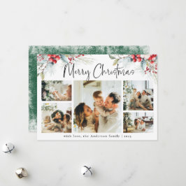 Grüne Elegante Botanische Fotocollage Weihnachten