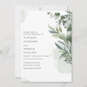 Grüne elegante botanische Hochzeit Save The Date (Vorderseite)