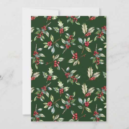 Grüne elegante botanische Script-Feier Einladung (Rückseite)