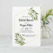 Grüne elegante Bridal Dusche Einladung (Stehend Vorderseite)
