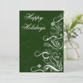 Grüne elegante Business Holiday Gruß Feiertagskarte (Stehend Vorderseite)