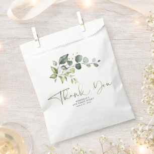 Grüne elegante Dankeschön-Blätter Geschenktütchen