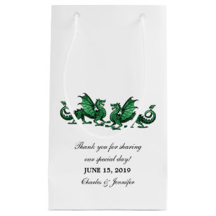 Grüne elegante Dragons Hochzeitsgeschenk-Tasche Kleine Geschenktüte