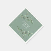 Grüne, elegante Eukalyptus foliage Hochzeit Serviette (Ecke)