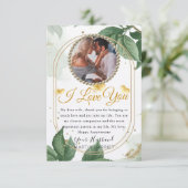 Grüne Elegante Foto Ehefrau Jubiläumskarte Dankeskarte (Stehend Vorderseite)