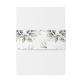 Grüne Elegante Grün und Gold Rustikale Hochzeit Einladungsbanderole (Rückseitenbeispiel)