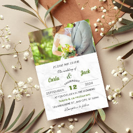 Grüne, elegante Hochzeitseinladung Einladung